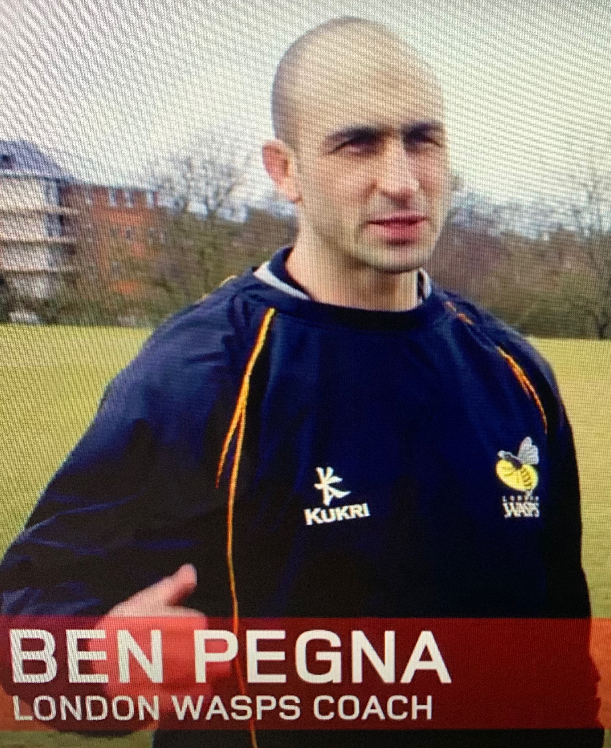 Ben Pegna featured as London Wasps Coach in TV broadcast